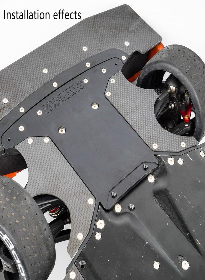 MOSHNOLY 1.5MM Carbon Fiber Air Dam Diffuser for Arrma 6S 1/7 Infraction/Limitless/Felony,Wheel Covers Lightweight Left&Right Carbon Fiber Wheel Cover for 6S 1/7 Infraction/Limitless V1/V2/Felony -Style 2-F - Image 3